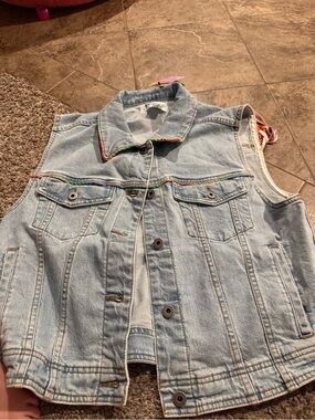 🍎Pride Adult Denim Vest with Rainbow Fringe from Target